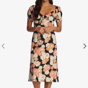 NWT Roxy Summertime Feeling Puff Sleeve Dress Size XS